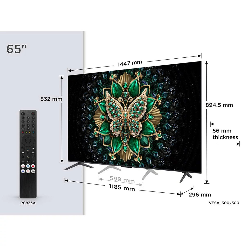 TCL 65 Inch 65C6K | 4K Mini LED QLED Dolby Vision Smart TV 144Hz