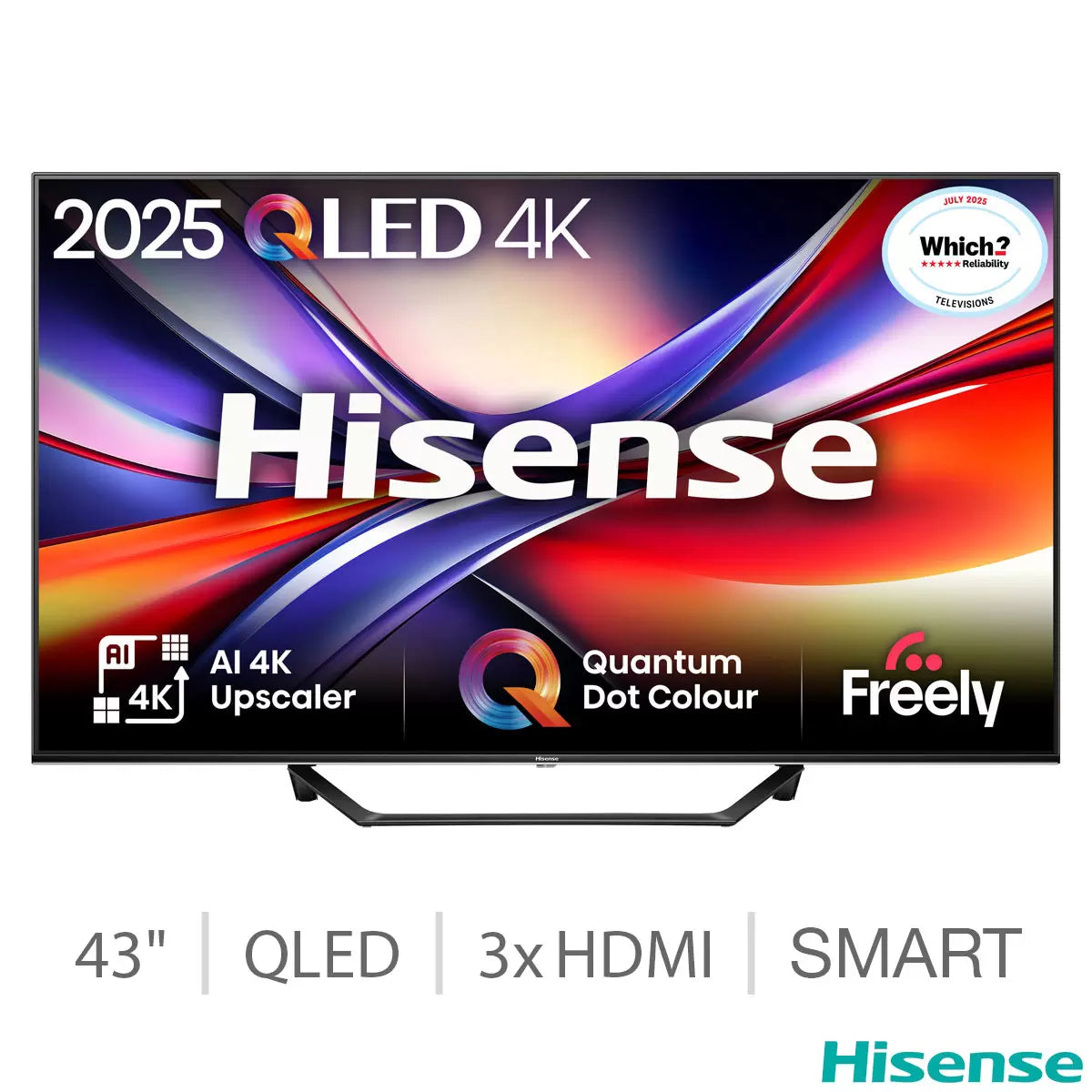 Hisense 43 Inch 43A7QTUK | 4K QLED Dolby Vision Dolby Atmos Smart TV