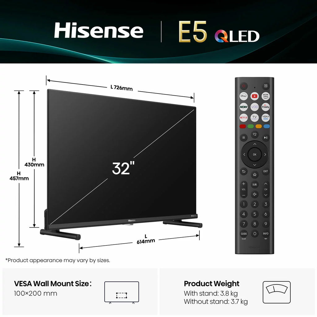 Hisense 32 Inch 32E5QTUK | Full HD QLED Dolby Atmos Smart TV