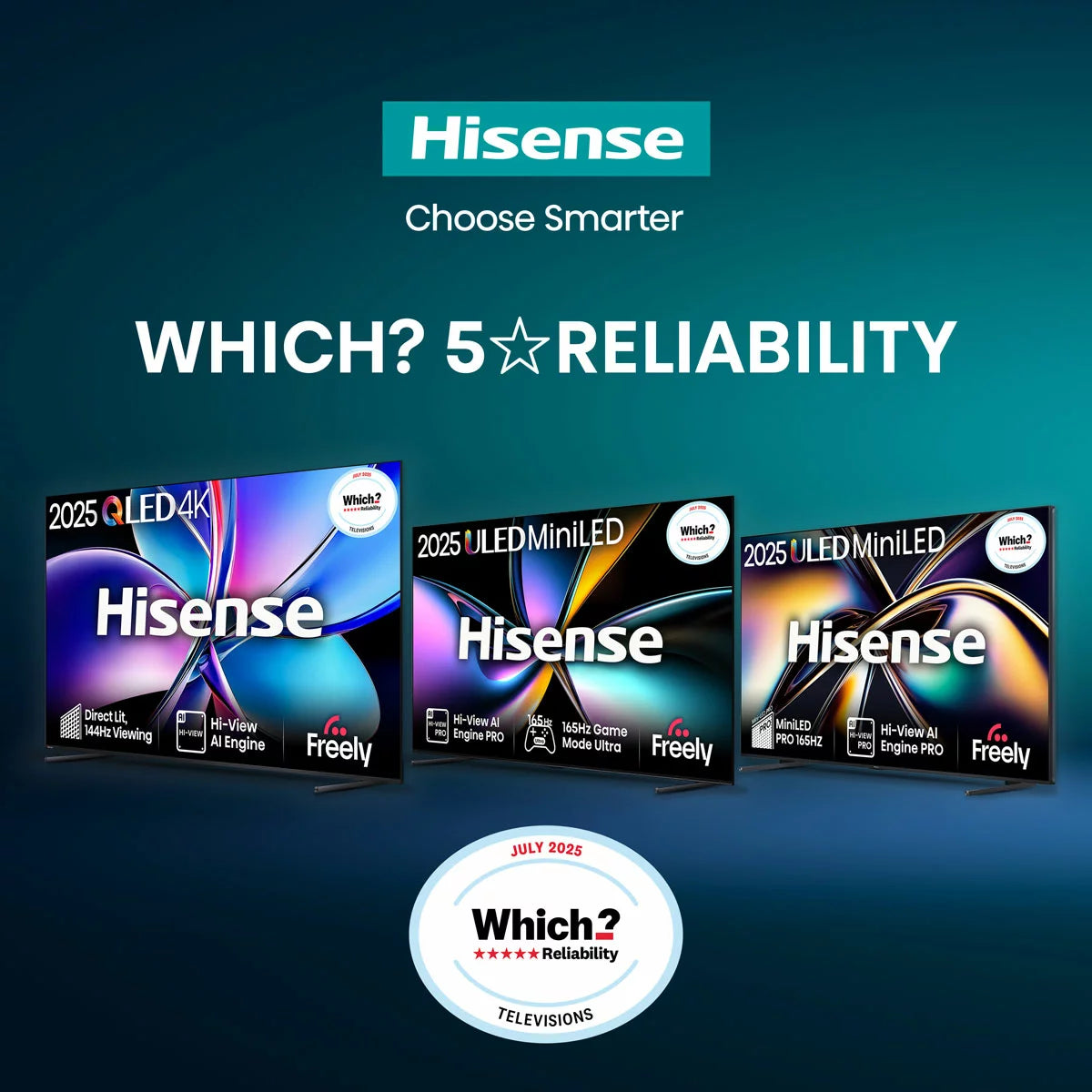 Hisense 50 Inch 50E8QTUK | 4K Mini LED QLED Dolby Vision Smart TV 144Hz