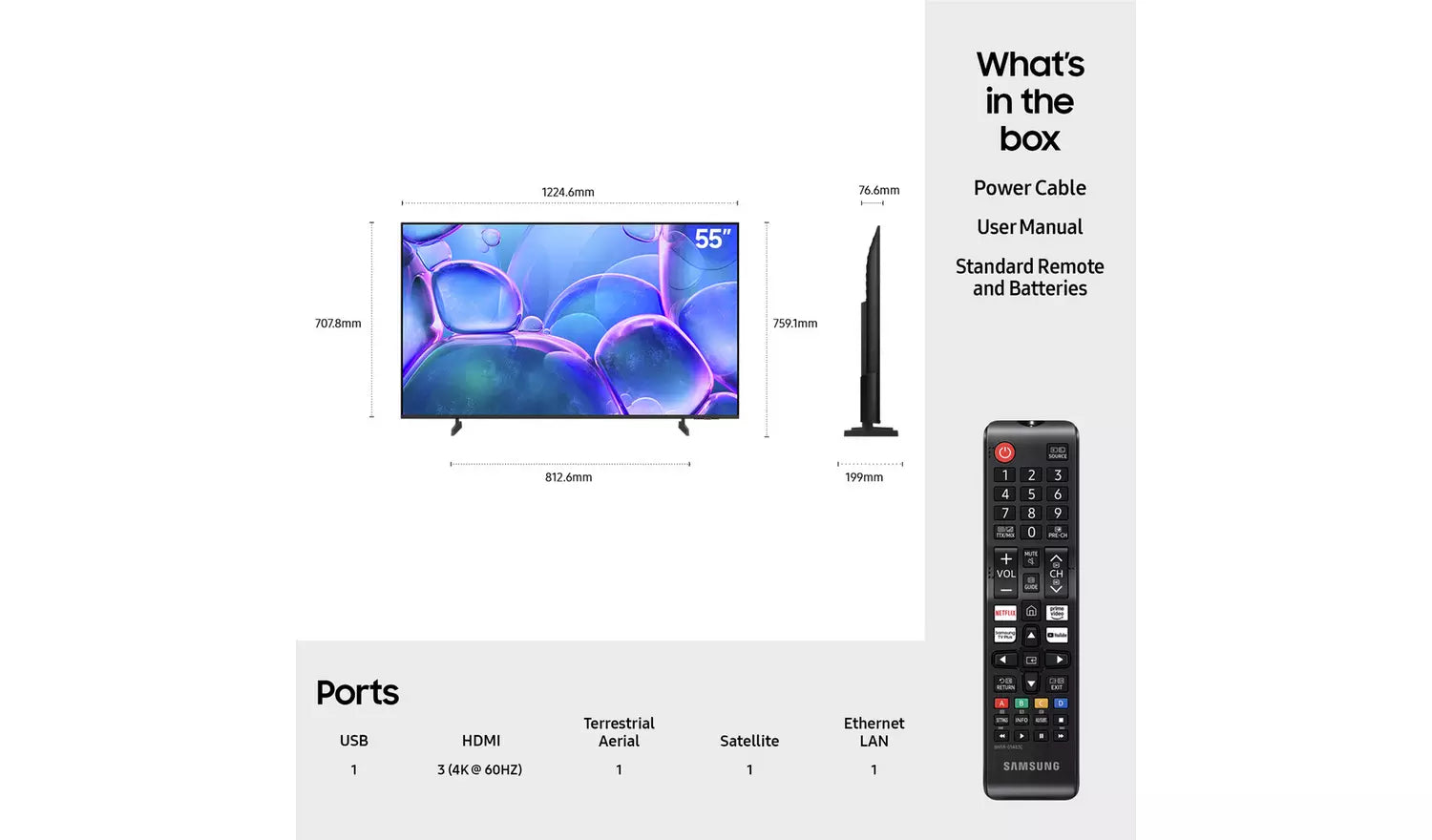Samsung 50 Inch UE50U7000FK | 4K UHD LED HDR Crystal Smart TV 2025