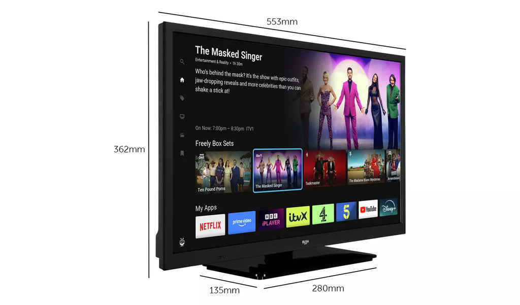 Bush 24 Inch 24HT25CB | HD Ready HDR LED Freely TiVo Smart TV 2025