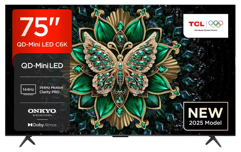 TCL 75C6K 75 inch Mini LED 4K TV